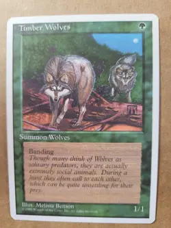 Timber Wolves Fourth 4th Edition 4ED MTG Magic 1995 English Green Rare LP - Image 1