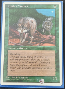 MTG Timber Wolves- MTG Core Set 4th Edition-Rare- Regular-LP - Image 1