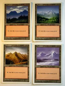 4x Mountains blank artist proofs MTG 5th Edition artist John Avon SOLD AS IS - Image 1