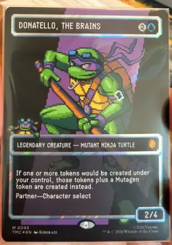 Donatello, The Brains (0085) (Borderless) (Pixel Surge Foil) TMNT Magic MTG - Image 2