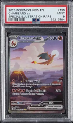 2023 POKEMON MEW EN-151 SPECIAL ILLUSTRATION RARE #199 CHARIZARD EX PSA 9 - Image 1