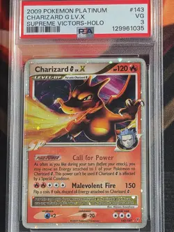 Pokemon TCG Charizard G LV.X Holo Card 143/147 Supreme Victors - Graded PSA 3 - Image 1