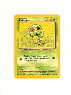 Caterpie 45/102 Common Non-Holo LP Pokemon TCG WOTC Base Set Unlimited English - Image 1