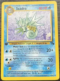 1st Edition Seadra 42/62 Pokemon TCG WOTC Base Set Fossil Uncommon MINT NM - Image 1