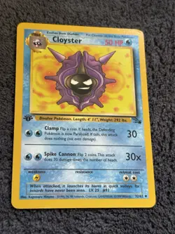 1st Edition Cloyster 32/62 Pokemon TCG WOTC Base Set Fossil Uncommon LP - Image 1