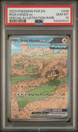 2023 Pokemon Paradox Rift Iron Hands EX 248/182 Special Illustration Rare PSA 10 - Image 1
