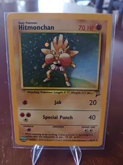 Pokemon Hitmonchan 8/130 Base Set 2 Hologrphic. Mint/NM never played. - Image 1