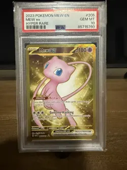 PSA 10 Gem Mint Mew EX 205/165 Scarlet & Violet 151 Gold Hyper Rare Pokemon 2023 - Image 1
