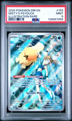 2025 POKEMON DRI EN-DESTINED RIVALS ILLUSTRATION RARE #193 MISTY'S PSYDUCK PSA 9 - Image 1