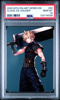 2025 MTG FINAL FANTASY ART SER #50 CLOUD, EX-SOLDIER PSA 10 - Image 1