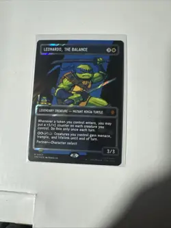 MTG Leonardo, the Balance 0083 Borderless Surge Pixel Foil TMNT Pack Fresh - Image 1