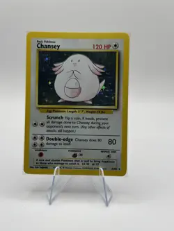 Pokemon Chansey Holo Rare Base Set 120HP Card 3/102 English 1999 - Image 1