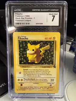 1999 Pokemon Black Star Promos Pikachu #1 CGC 7 - Image 1
