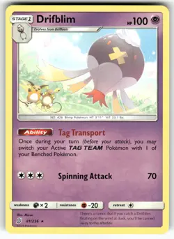 Drifblim SM - Unified Minds Rare Pokemon Near Mint or Better - Image 1
