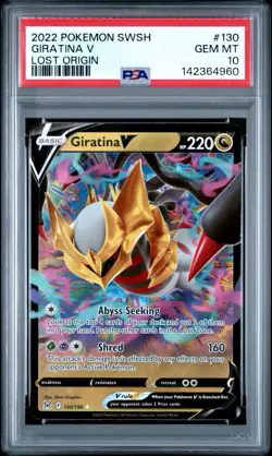 2022 POKEMON SWORD & SHIELD LOST ORIGIN #130 GIRATINA V PSA 10 - Image 1