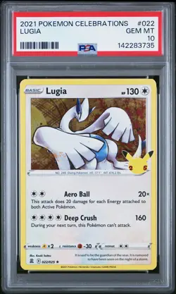 2021 POKEMON CELEBRATIONS #022 LUGIA PSA 10 - Image 1
