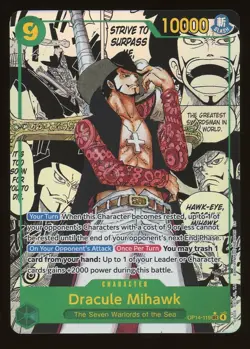 One Piece English OP14-119 Manga Alternate Art Dracule Mihawk NM - Image 1