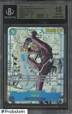 2025 ONE PIECE PRB02 ENGLISH OP06119 SANJI MANGA ART SEC BGS 10 PRISTINE - Image 1