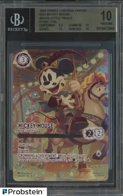 2025 DISNEY LORCANA FABLED MICKEY MOUSE BRAVE LITTLE PRINCE ICONIC FOIL BGS 10 - Image 1