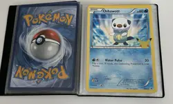 7 Jumbo Pokemon Trading Cards in Binder - Pikachu, Snivy, Torchic, Mudkip, Tepig - Image 4