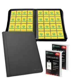 DEQADIC 16 Pocket Card Binder, 1000+ Trading Card Album Folder, Side Loading ... - Image 1