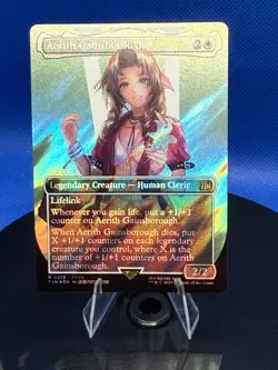 Aerith Gainsborough 0519 NM Borderless Surge Foil MTG Final Fantasy - Image 1