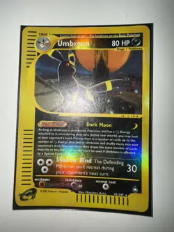 Umbreon Aquapolis Rare Reverse Holo Pokemon Card 80 HP 041/147 English - Image 4