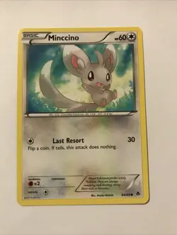 Pokemon TCG Minccino BW - Emerging Powers 84/98 Regular Common Card - Image 1