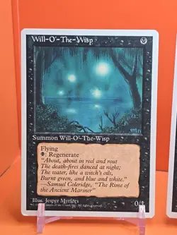 ⚫⚫⚫ (4) 1995 MAGIC The Gathering WILL-O-THE-WISP 4TH EDITION PLAYED ⚫⚫⚫ - Image 2
