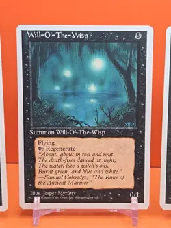 ⚫⚫⚫ (4) 1995 MAGIC The Gathering WILL-O-THE-WISP 4TH EDITION PLAYED ⚫⚫⚫ - Image 3