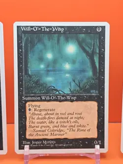 ⚫⚫⚫ (4) 1995 MAGIC The Gathering WILL-O-THE-WISP 4TH EDITION PLAYED ⚫⚫⚫ - Image 4