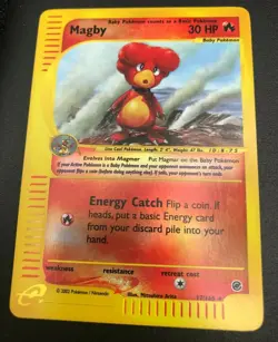 Magby 17/165 REVERSE HOLO RARE Pokemon Expedition E Series Vintage NM 2002 - Image 1