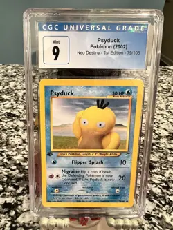 Pokemon TCG Psyduck Neo Destiny Card 79/105 1st Edition Vintage CGC 9 - Image 1