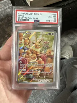 2024 Pokemon TWM EN Eevee IR #188 PSA 10 - Image 1