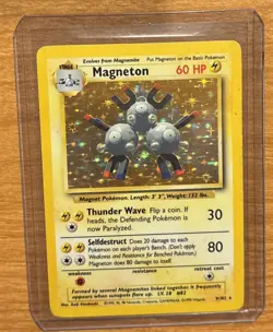 2000 Pokemon MAGNETON Base Set 2 HOLO Foil Rare Card 9/130 WotC NM NP - Image 1