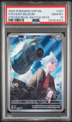 2025 POKEMON SVP EN-SV BLACK STAR PROMO #207 STEVEN'S BELDUM PSA 10 - Image 1
