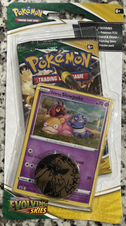 Pokemon Sword & Shield Evolving Skies Galarian Slowpoke Checklane Blister Pack - Image 1