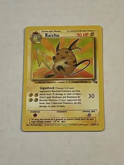 VTG Pokemon TCG Raichu 29/62 Fossil Set Non-Holo Rare Unlimited WOTC 1999 LP - Image 3