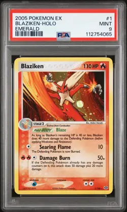 2005 POKEMON EX EMERALD 1 BLAZIKEN-HOLO MINT PSA 89 1/106 - Image 1