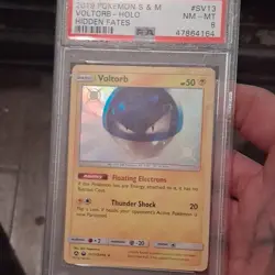 Pokemon TCG Voltorb SV13/SV94 Hidden Fates Shiny Vault Holo Shiny Rare PSA 8 - Image 1