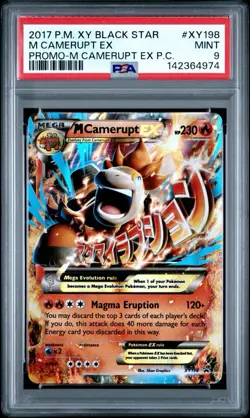 Pokemon M Camerupt EX Premium Coll. Black Star Holo Promo XY198 PSA 9 Mint - Image 1