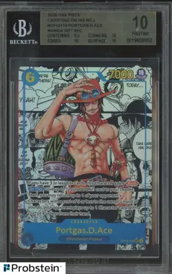 2025 ONE PIECE OP13 ENGLISH #119 PORTGAS. D.ACE MANGA ART SEC BGS 10 PRISTINE - Image 1