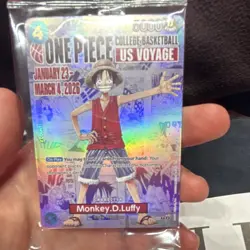 Bandai Namco Monkey.D.Luffy Promo Full Art Holo US Voyage One Piece CCG Card - Image 1