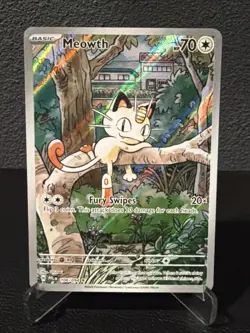Pokemon TCG Meowth 106/094 Phantasmal Flames Illustration Rare NM Card - Image 1