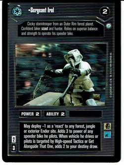 STAR WARS CCG ENDOR RARE CARD SERGEANT IROL lp - Image 1