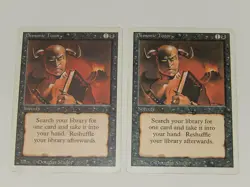 Magic The Gathering MTG 2X Demonic Tutor Revised Edition Light Play RARE VINTAGE - Image 1