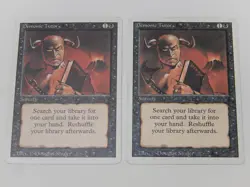 Magic The Gathering MTG 2X Demonic Tutor Revised Edition Light Play RARE VINTAGE - Image 2