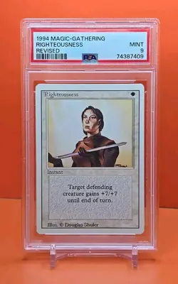 ⚪⚪⚪ 1994 Magic The Gathering RIGHTEOUSNESS Revised 3rd Edition PSA 9 ⚪⚪⚪ - Image 1
