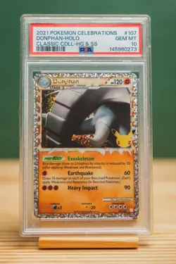 2021 POKEMON CELEBRATIONS CLASSIC COLLECTION #107 DONPHAN-HOLO PSA 10 - Image 1