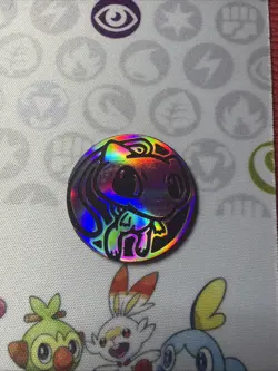MEW 2021 POKEMON COIN PINK RAINBOW HOLOFOIL REGULAR SIZE - Image 1